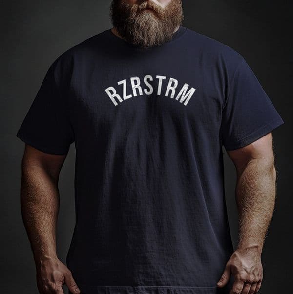 s910 rzrstrm hvy weight oversized Tee - Navy