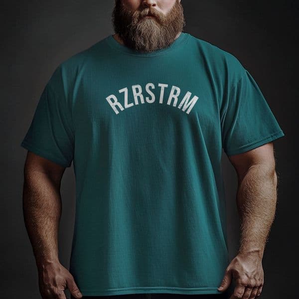 s910 rzrstrm hvy weight oversized Tee - Retro Green