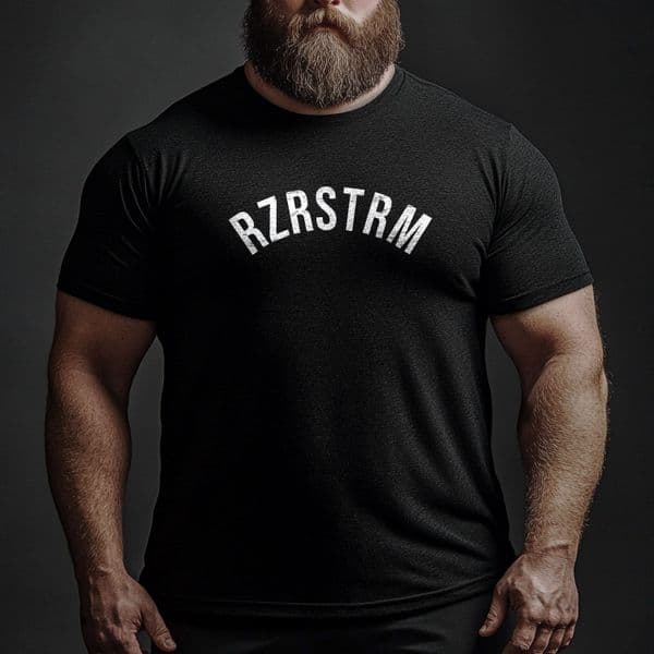 s910 rzrstrm tshirt - Heather Black