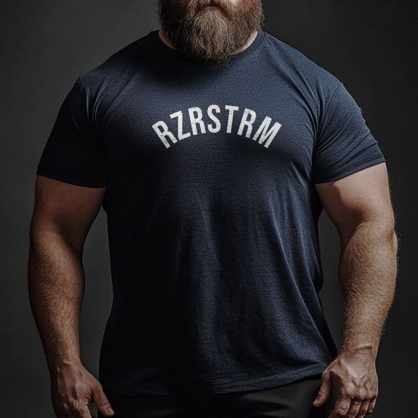 s910 rzrstrm tshirt - Heather Navy