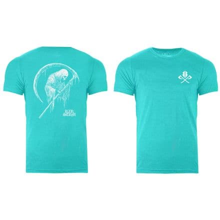 s912 Reverse Scythe tshirt - Heather Sea Green