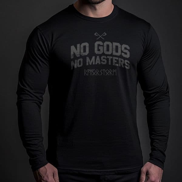 s929 No gods no masters long sleeve tee - Black