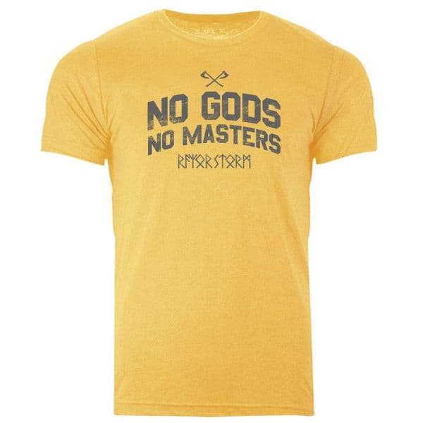 s929 No gods no masters T-shirt - Heather Gold