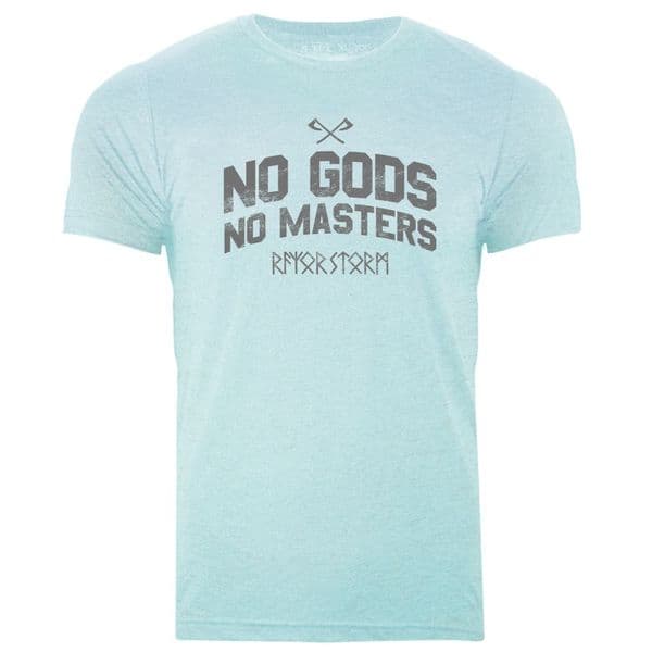 s929 No gods no masters T-shirt - Heather Ice Blue
