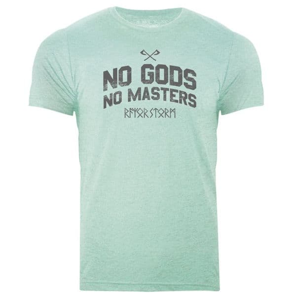 s929 No gods no masters T-shirt - Heather Prism Mint