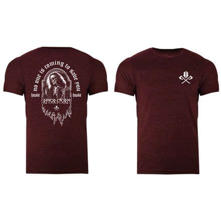 s931 Reverse No one is coming to save you v25 T-shirt - Heather Cardinal