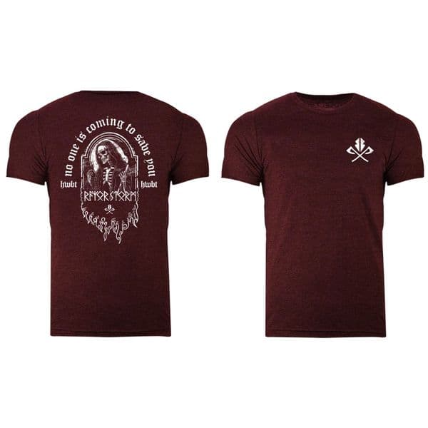 s931 Reverse No one is coming to save you v25 T-shirt - Heather Cardinal