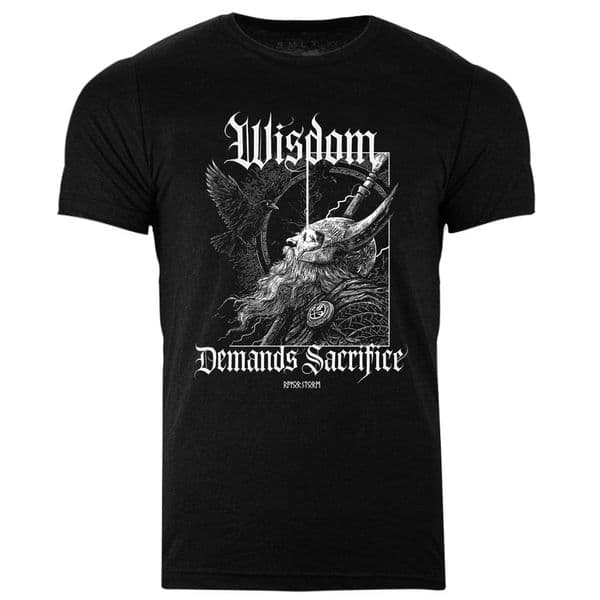 s945 Wisdom demands sacrifice T-shirt - Heather Black