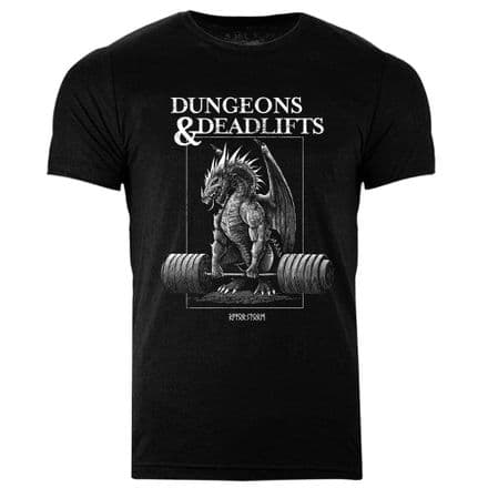 s956 Dungeons and Deadlifts T-shirt - Heather Black