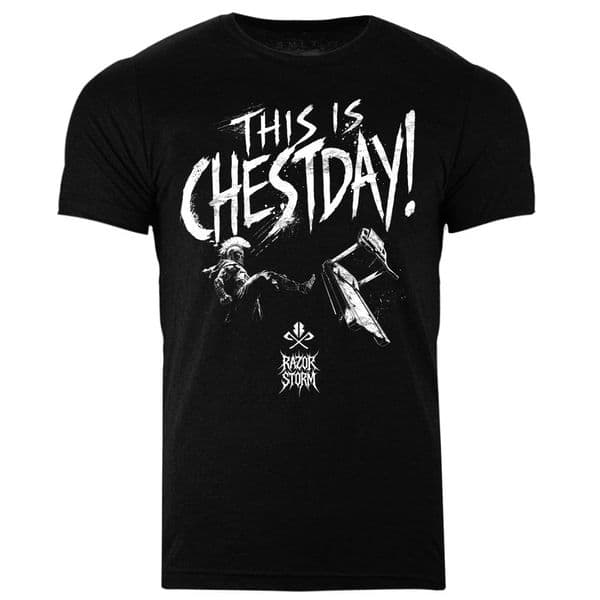 s958 This is Chestday! T-shirt - Heather Black