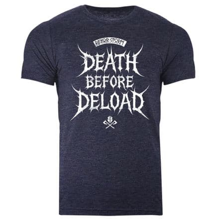 s963 Death Before Deload T-shirt - Heather Midnight Navy