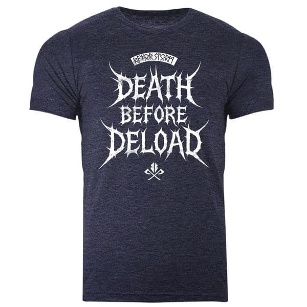 s963 Death Before Deload T-shirt - Heather Midnight Navy