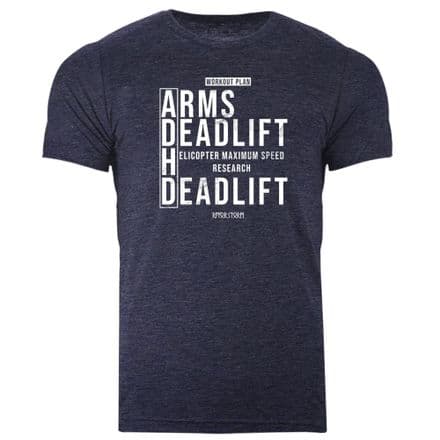 s965 ADHD gym routine T-shirt - Heather Midnight Navy