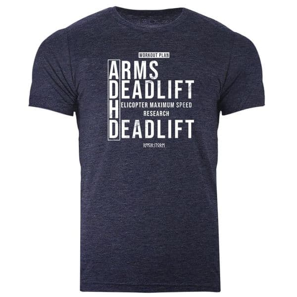 s965 ADHD gym routine T-shirt - Heather Midnight Navy
