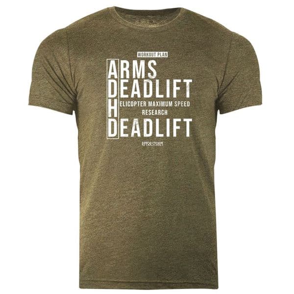 s965 ADHD gym routine T-shirt - Heather Olive