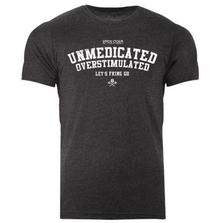 s967 Unmedicated Overstimulated T-shirt - Dark Grey Heather
