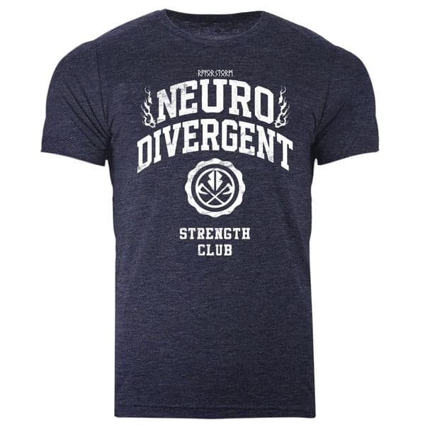 s972 neurodivergent strength club T-shirt - Heather Midnight Navy