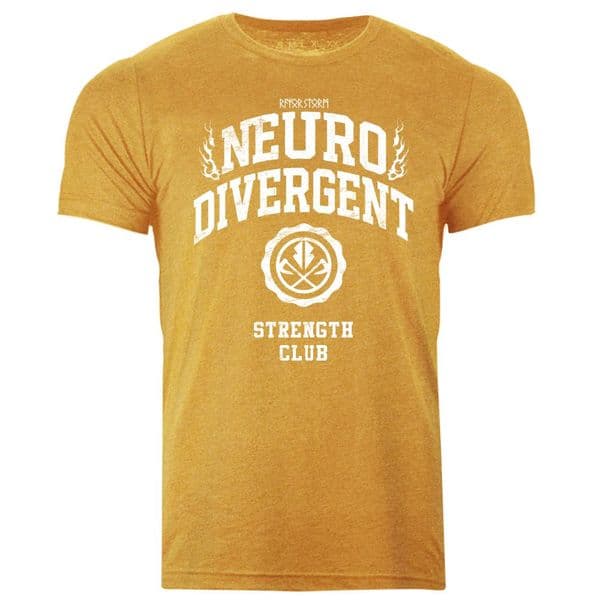 s972 neurodivergent strength club T-shirt - Heather Mustard