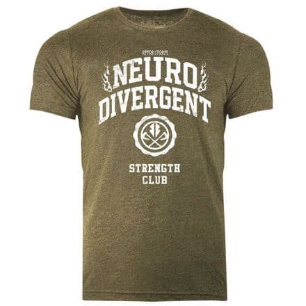 s972 neurodivergent strength club T-shirt - Heather Olive