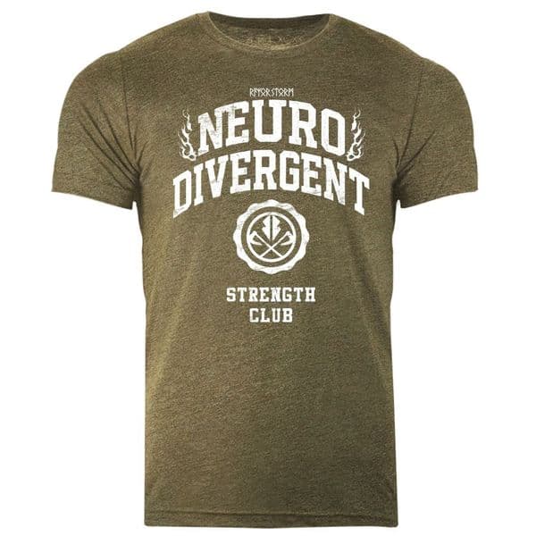 s972 neurodivergent strength club T-shirt - Heather Olive