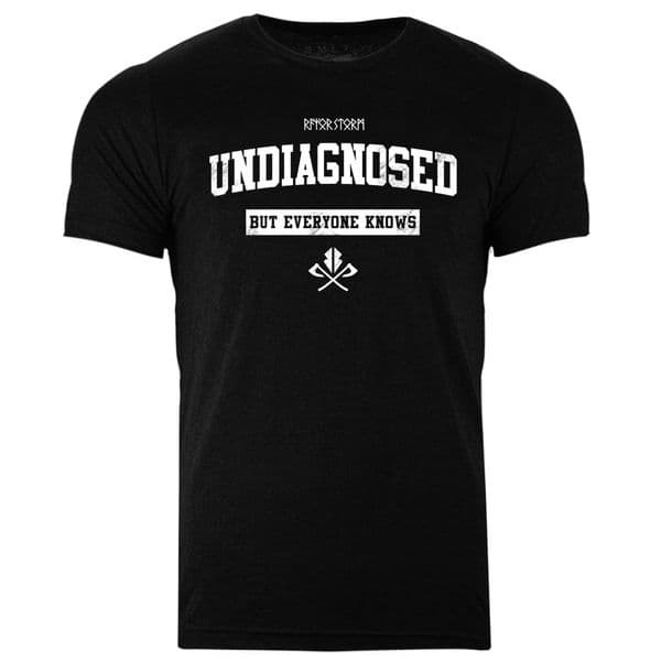 s973 Undiagnosed but everyone knows T-shirt - Heather Black