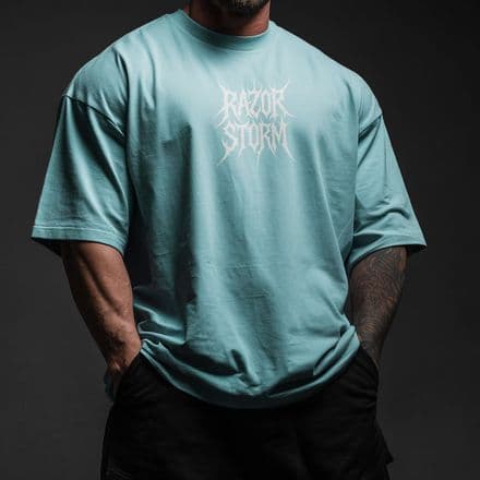 s974 SM HVY Oversized Tee - Beryl Blue