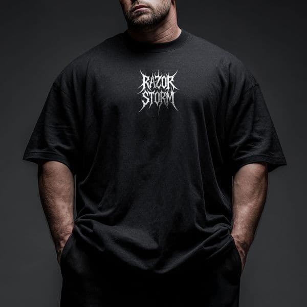 s974 SM HVY Oversized Tee - Black