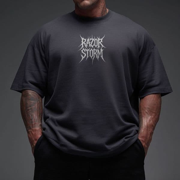 s974 SM HVY Oversized Tee - Dark Grey