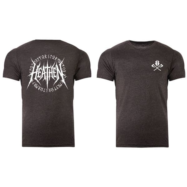 s978 Reverse Runic Heathen 25 T-shirt - Dark Grey Heather