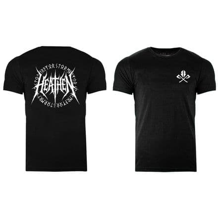 s978 Reverse Runic Heathen 25 T-shirt - Heather Black