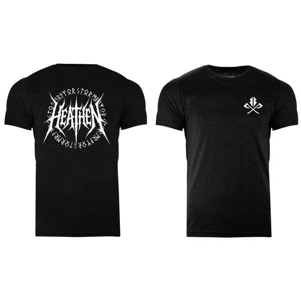 s978 Reverse Runic Heathen 25 T-shirt - Heather Black