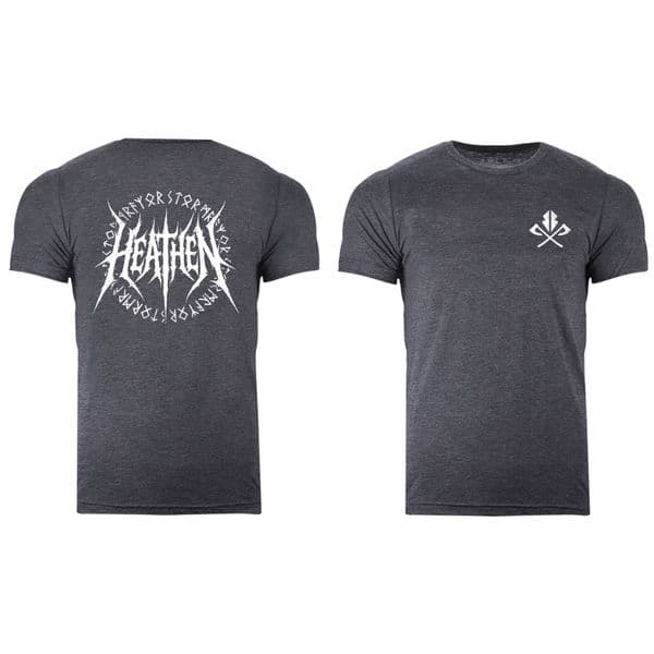 s978 Reverse Runic Heathen 25 T-shirt - Navy Heather
