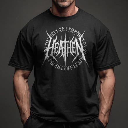 s978 Runic Heathen 25 HVY Oversized Tee - Black