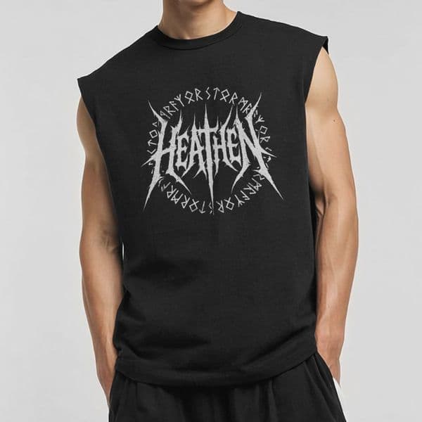 s978 Runic Heathen 25 Organic sleeveless tee - Black