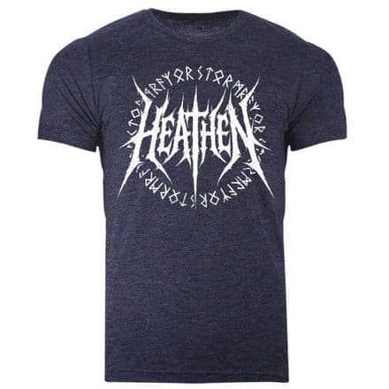 s978 Runic Heathen 25 T-shirt - Heather Midnight navy