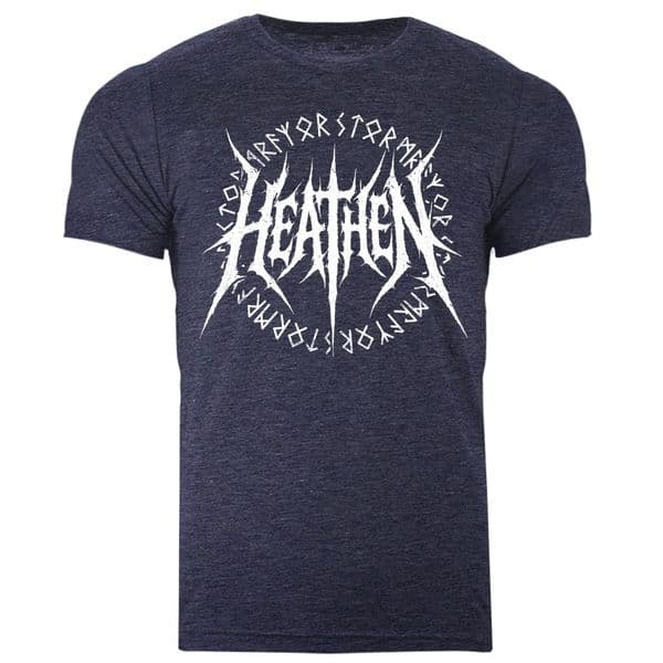 s978 Runic Heathen 25 T-shirt - Heather Midnight navy