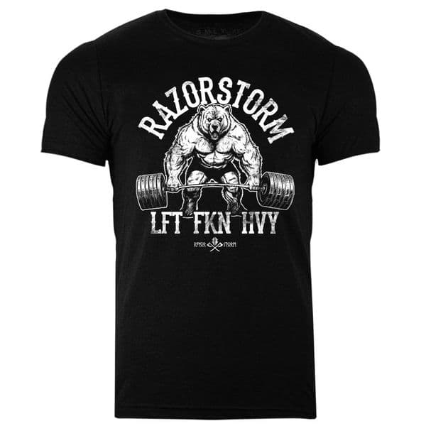 s980 Strong Bear T-shirt - Heather Black