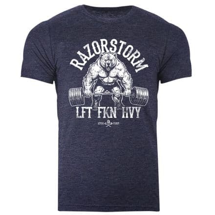 s980 Strong Bear T-shirt - Heather Navy
