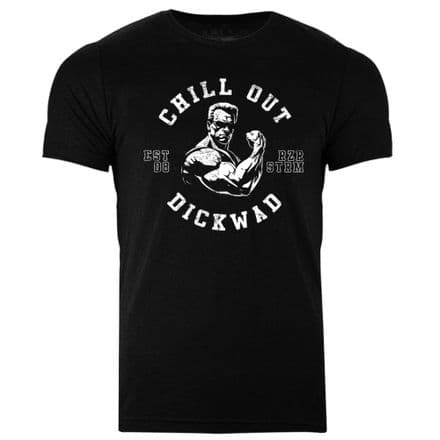 s984 Chill out Dickwad T-shirt - Heather Black