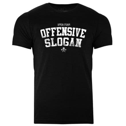 s988 Offensive Slogan T-shirt - Heather Black