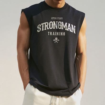 s990 Stongman training Organic sleeveless tee - Black