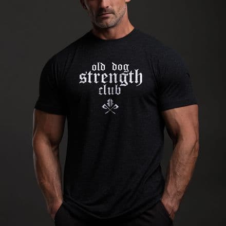 s997 old dog strength club T-shirt - Heather Black