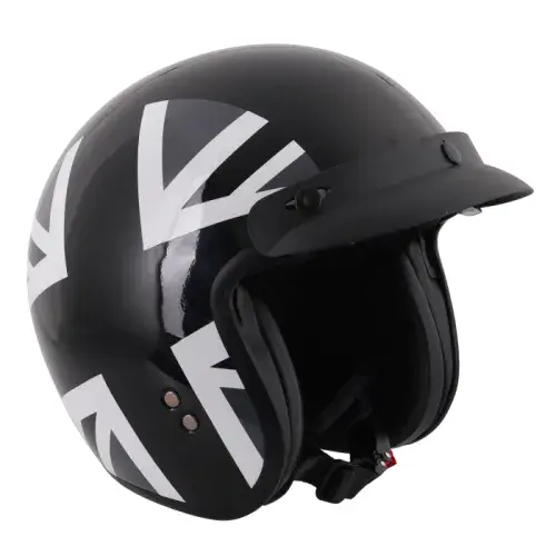 Stealth Open Face Helmet With Peak - Mono Jack