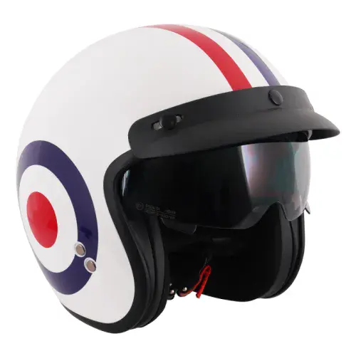 Stealth Open Face Helmet With Peak - Roundel