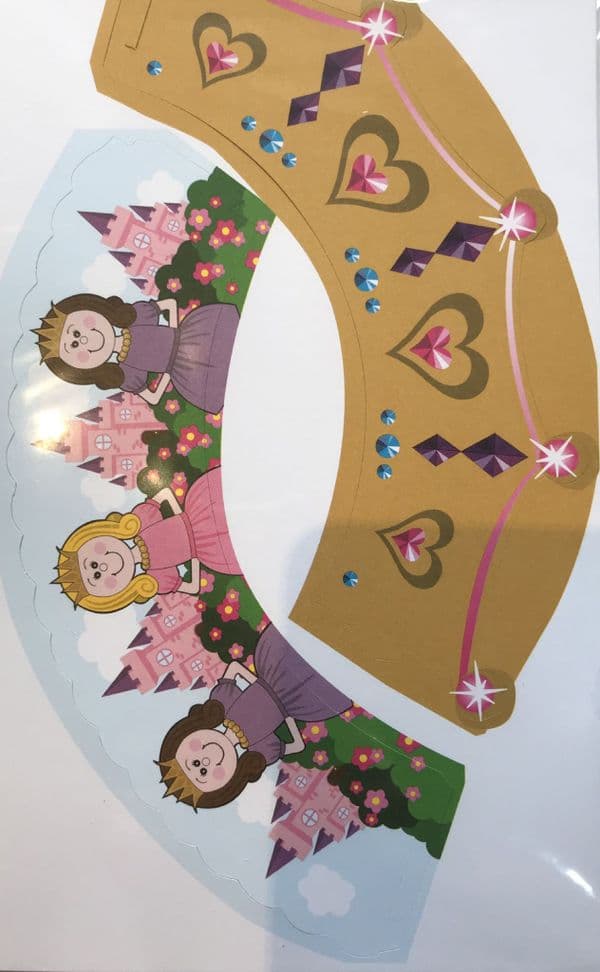 12 Printed Cupcake Wraps - Princess