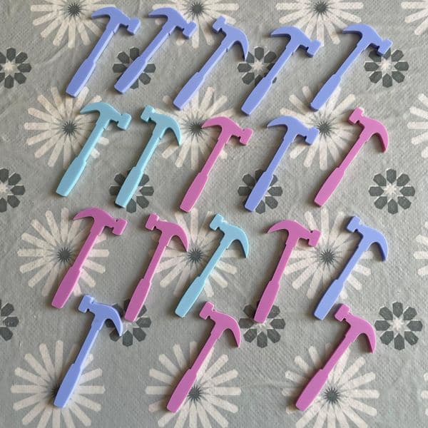18 x Hammers Father's Day Cupcake Charms