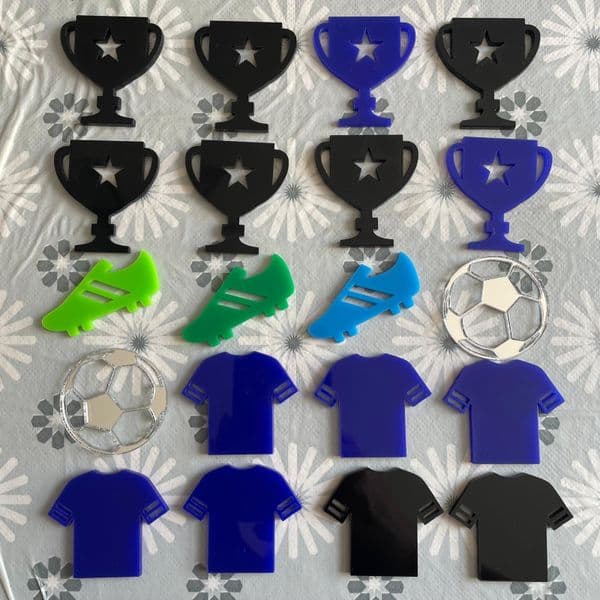 20 x Football themed Cupcake Charms