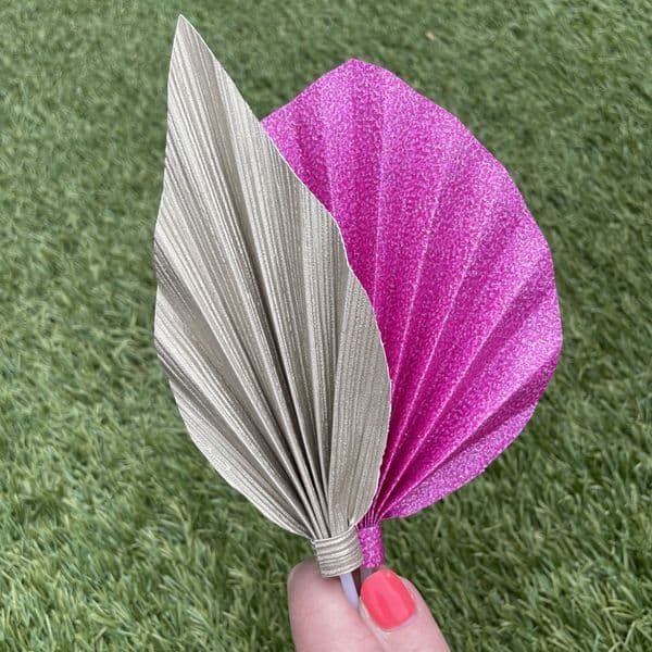 6 x Ready Made Perfect Palms Cake Spear Fan FREE p&p Hot Pink, Silver & Gold - Set 3