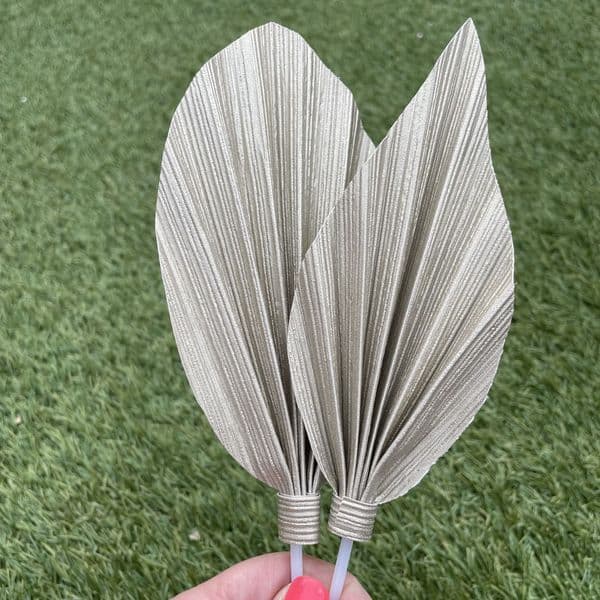 6 x Ready Made Perfect Palms Cake Spear Fan FREE p&p Hot Pink, Silver & Gold - Set 3