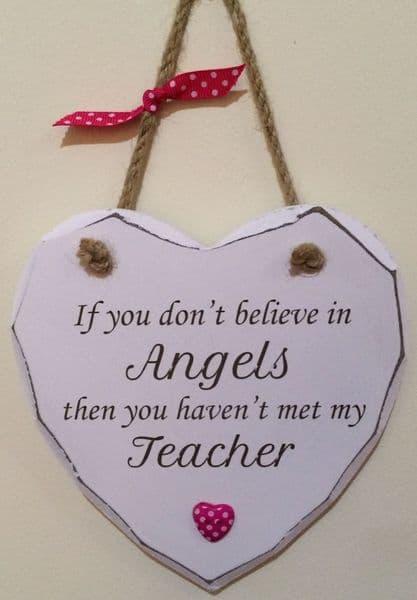 Angel met Teacher Hanging Heart